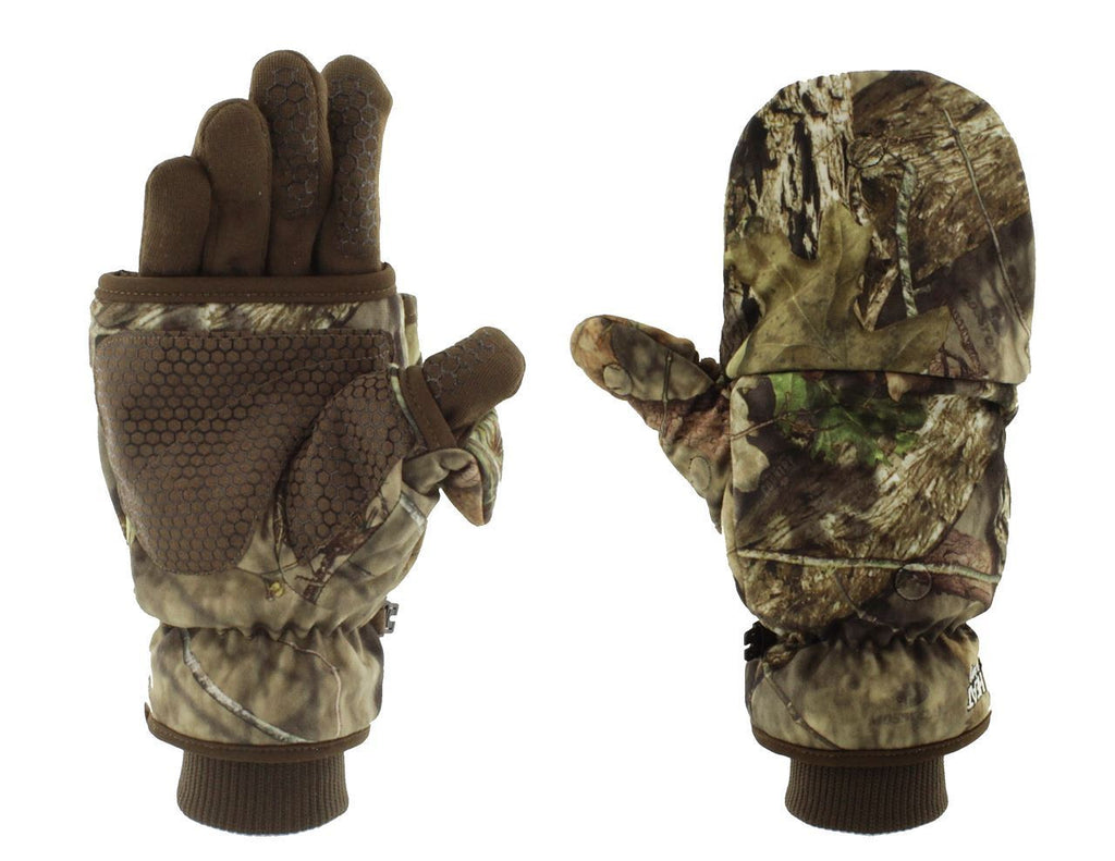 Heat Factory Deluxe Camo Pop Top Mitten GloveThe mitten cap has a specially designed pocket to hold the Heat Factory warmers under the fingers. Quiet magnet holds mitten cap back out of the way when not needed. Inner glove liner gives full finger coverage. The Pop Top Mitt includes one pair of Heat Factory warmers.