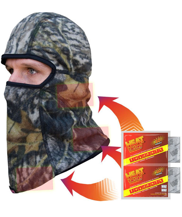 Heat Factory took the traditional balaclava design and added pockets over the ears, chest and back of the neck to accommodate Heat Factory Warmers. One pair Heat Factory handwarmers included. Made in USA