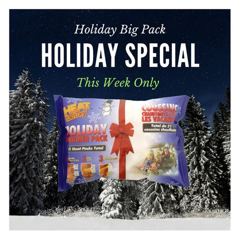 Heat Factory Warmer Gift pack of 6 pairs of Hand Warmers, 3 Large Body Warmers, and 3 pairs of Toe Warmers