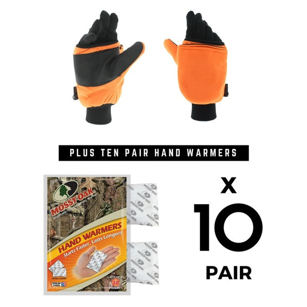 Pop Top Mitten + (10) Pair Hand Warmers Combo